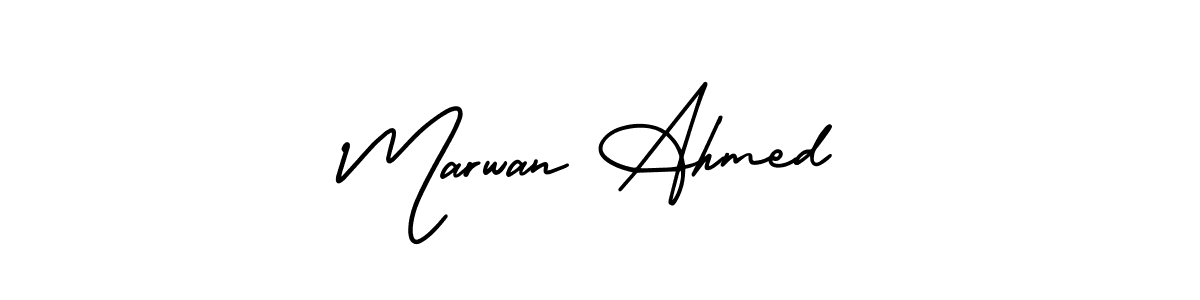 if you are searching for the best signature style for your name Marwan Ahmed. so please give up your signature search. here we have designed multiple signature styles  using AmerikaSignatureDemo-Regular. Marwan Ahmed signature style 3 images and pictures png