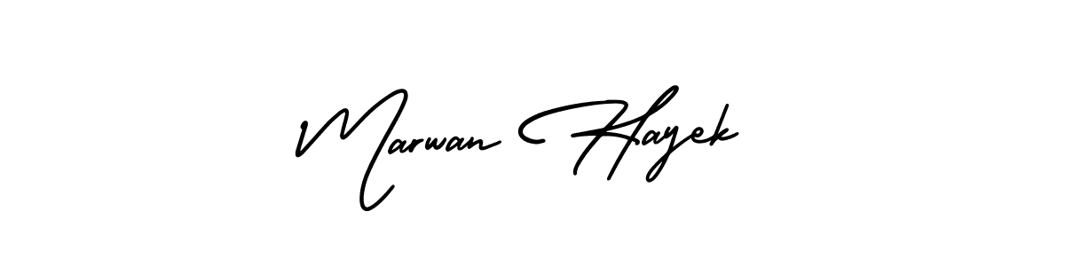 Marwan Hayek stylish signature style. Best Handwritten Sign (AmerikaSignatureDemo-Regular) for my name. Handwritten Signature Collection Ideas for my name Marwan Hayek. Marwan Hayek signature style 3 images and pictures png