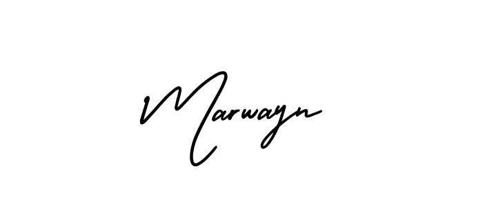 Marwayn stylish signature style. Best Handwritten Sign (AmerikaSignatureDemo-Regular) for my name. Handwritten Signature Collection Ideas for my name Marwayn. Marwayn signature style 3 images and pictures png