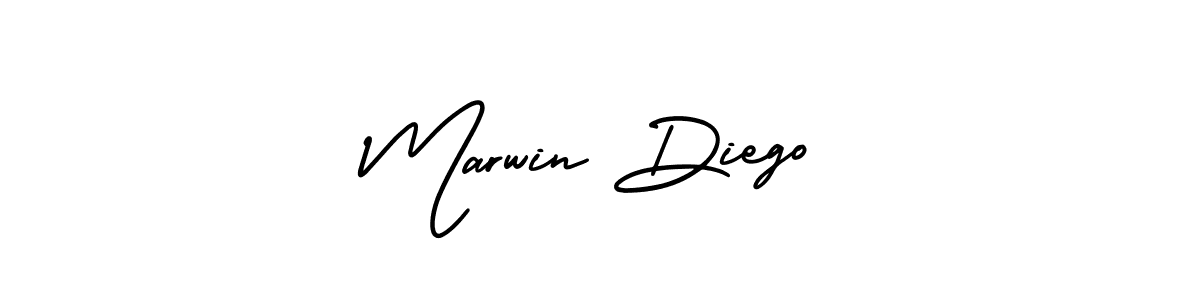 Create a beautiful signature design for name Marwin Diego. With this signature (AmerikaSignatureDemo-Regular) fonts, you can make a handwritten signature for free. Marwin Diego signature style 3 images and pictures png