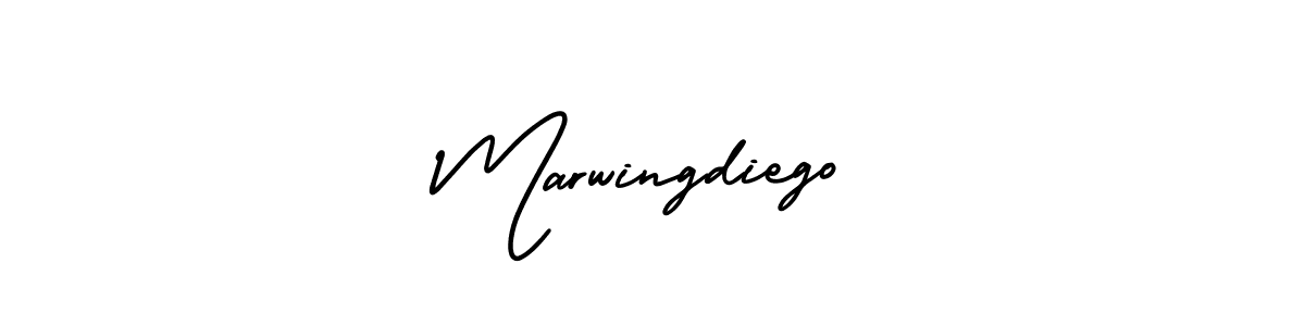 You should practise on your own different ways (AmerikaSignatureDemo-Regular) to write your name (Marwingdiego) in signature. don't let someone else do it for you. Marwingdiego signature style 3 images and pictures png