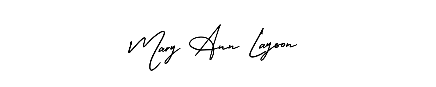 The best way (AmerikaSignatureDemo-Regular) to make a short signature is to pick only two or three words in your name. The name Mary Ann Layson include a total of six letters. For converting this name. Mary Ann Layson signature style 3 images and pictures png