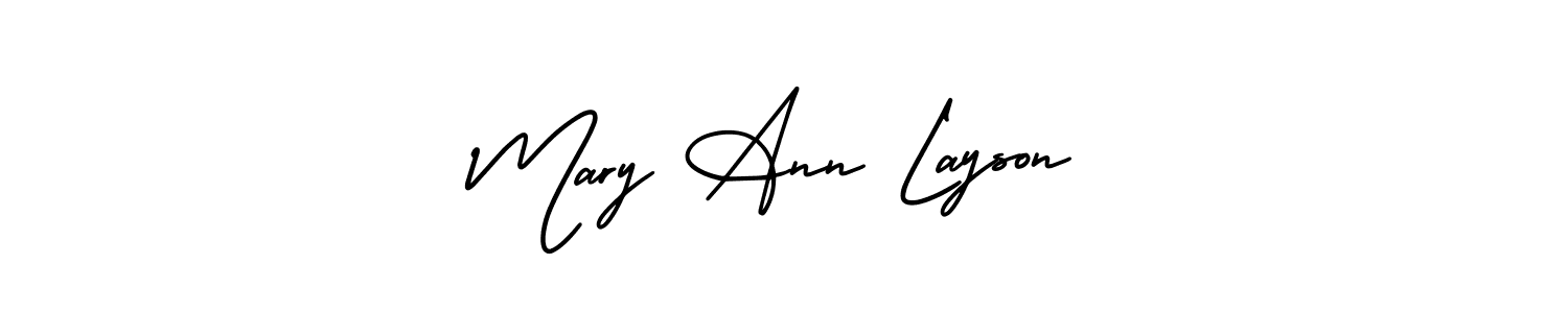 The best way (AmerikaSignatureDemo-Regular) to make a short signature is to pick only two or three words in your name. The name Mary Ann Layson include a total of six letters. For converting this name. Mary Ann Layson signature style 3 images and pictures png