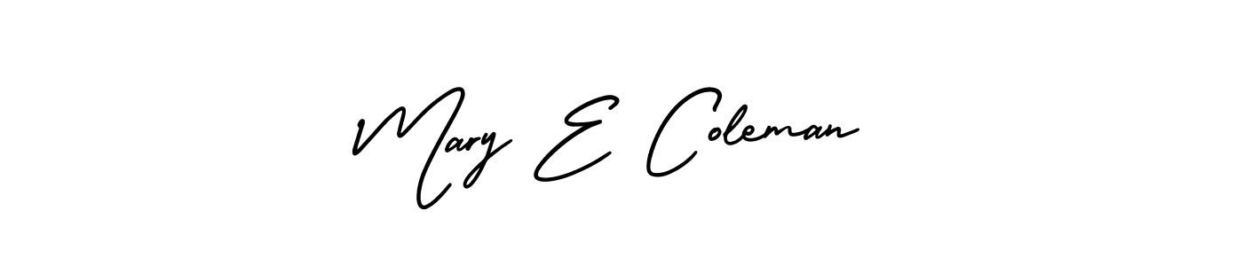 You should practise on your own different ways (AmerikaSignatureDemo-Regular) to write your name (Mary E Coleman) in signature. don't let someone else do it for you. Mary E Coleman signature style 3 images and pictures png