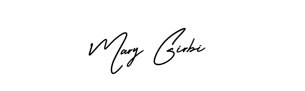 You should practise on your own different ways (AmerikaSignatureDemo-Regular) to write your name (Mary Girbi) in signature. don't let someone else do it for you. Mary Girbi signature style 3 images and pictures png