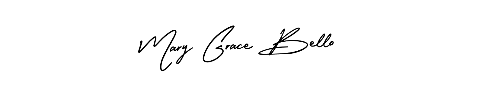 This is the best signature style for the Mary Grace Bello name. Also you like these signature font (AmerikaSignatureDemo-Regular). Mix name signature. Mary Grace Bello signature style 3 images and pictures png
