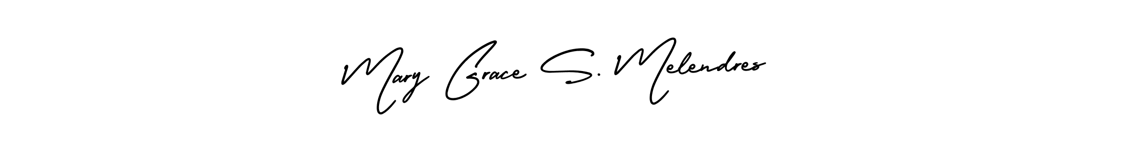 This is the best signature style for the Mary Grace S. Melendres name. Also you like these signature font (AmerikaSignatureDemo-Regular). Mix name signature. Mary Grace S. Melendres signature style 3 images and pictures png