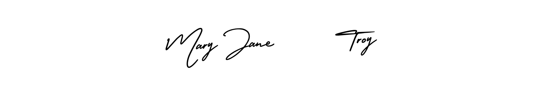 How to make Mary Jane      Troy name signature. Use AmerikaSignatureDemo-Regular style for creating short signs online. This is the latest handwritten sign. Mary Jane      Troy signature style 3 images and pictures png