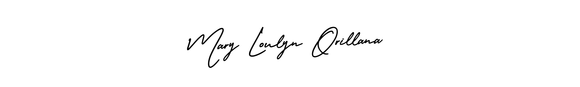 You should practise on your own different ways (AmerikaSignatureDemo-Regular) to write your name (Mary Loulyn Orillana) in signature. don't let someone else do it for you. Mary Loulyn Orillana signature style 3 images and pictures png