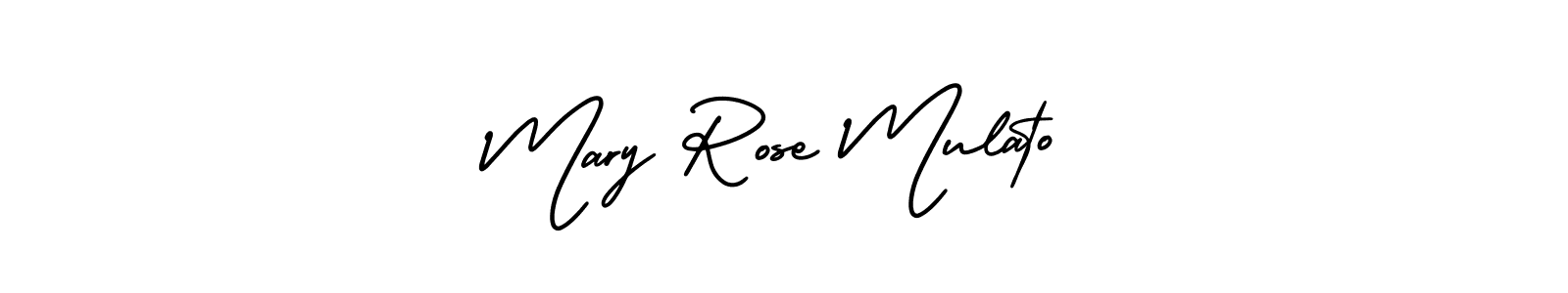 The best way (AmerikaSignatureDemo-Regular) to make a short signature is to pick only two or three words in your name. The name Mary Rose Mulato include a total of six letters. For converting this name. Mary Rose Mulato signature style 3 images and pictures png