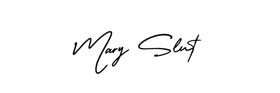 You should practise on your own different ways (AmerikaSignatureDemo-Regular) to write your name (Mary Slut) in signature. don't let someone else do it for you. Mary Slut signature style 3 images and pictures png