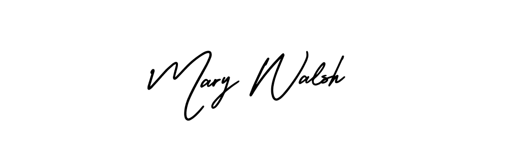You should practise on your own different ways (AmerikaSignatureDemo-Regular) to write your name (Mary Walsh) in signature. don't let someone else do it for you. Mary Walsh signature style 3 images and pictures png