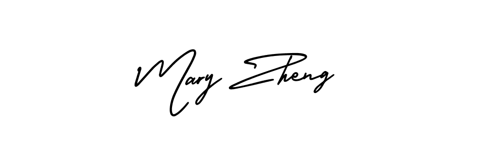Make a beautiful signature design for name Mary Zheng. With this signature (AmerikaSignatureDemo-Regular) style, you can create a handwritten signature for free. Mary Zheng signature style 3 images and pictures png