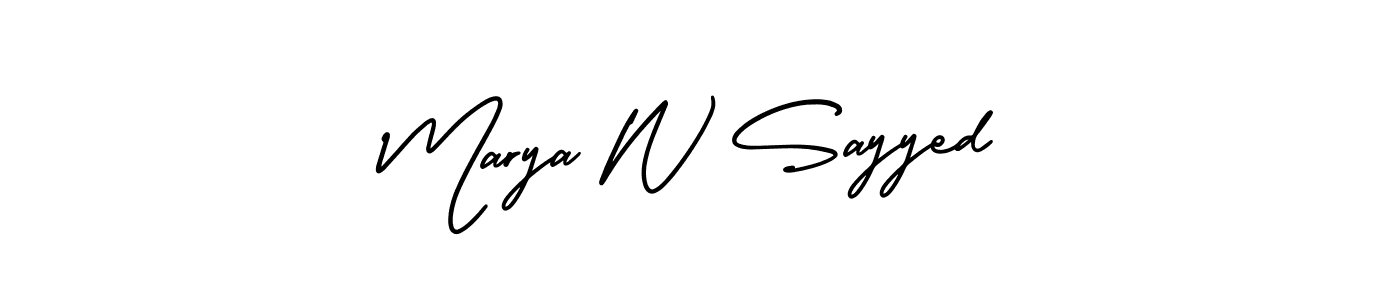 Also You can easily find your signature by using the search form. We will create Marya W Sayyed name handwritten signature images for you free of cost using AmerikaSignatureDemo-Regular sign style. Marya W Sayyed signature style 3 images and pictures png
