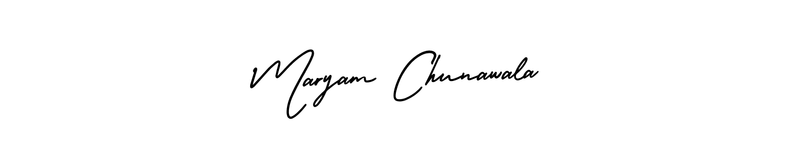 Make a beautiful signature design for name Maryam Chunawala. With this signature (AmerikaSignatureDemo-Regular) style, you can create a handwritten signature for free. Maryam Chunawala signature style 3 images and pictures png