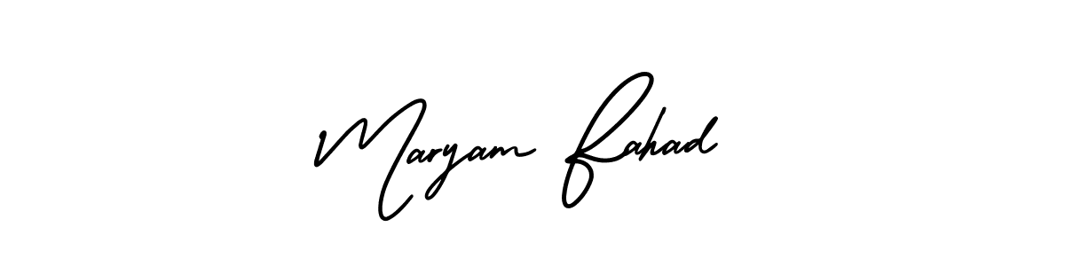 The best way (AmerikaSignatureDemo-Regular) to make a short signature is to pick only two or three words in your name. The name Maryam Fahad include a total of six letters. For converting this name. Maryam Fahad signature style 3 images and pictures png