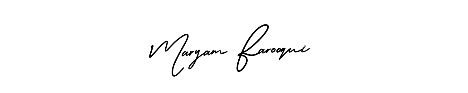 The best way (AmerikaSignatureDemo-Regular) to make a short signature is to pick only two or three words in your name. The name Maryam Farooqui include a total of six letters. For converting this name. Maryam Farooqui signature style 3 images and pictures png
