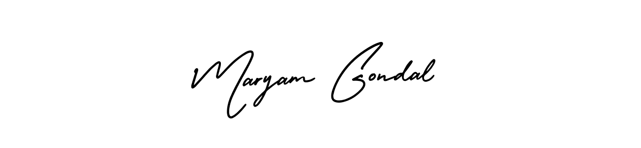 Maryam Gondal stylish signature style. Best Handwritten Sign (AmerikaSignatureDemo-Regular) for my name. Handwritten Signature Collection Ideas for my name Maryam Gondal. Maryam Gondal signature style 3 images and pictures png