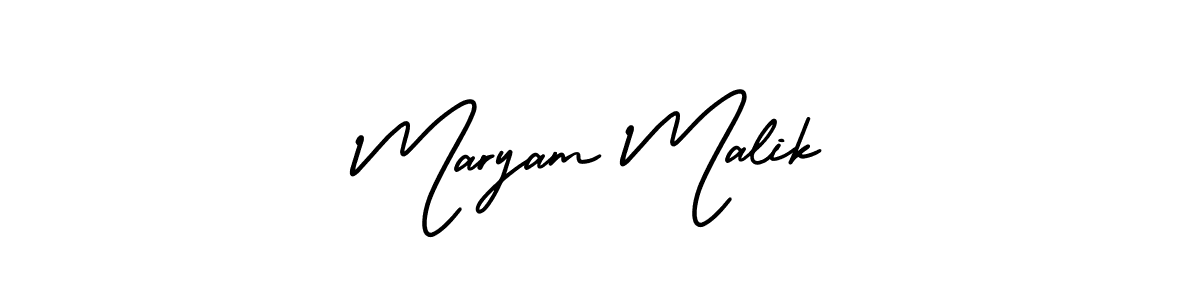 This is the best signature style for the Maryam Malik name. Also you like these signature font (AmerikaSignatureDemo-Regular). Mix name signature. Maryam Malik signature style 3 images and pictures png