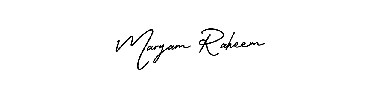 How to make Maryam Raheem name signature. Use AmerikaSignatureDemo-Regular style for creating short signs online. This is the latest handwritten sign. Maryam Raheem signature style 3 images and pictures png