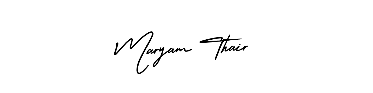 The best way (AmerikaSignatureDemo-Regular) to make a short signature is to pick only two or three words in your name. The name Maryam Thair include a total of six letters. For converting this name. Maryam Thair signature style 3 images and pictures png