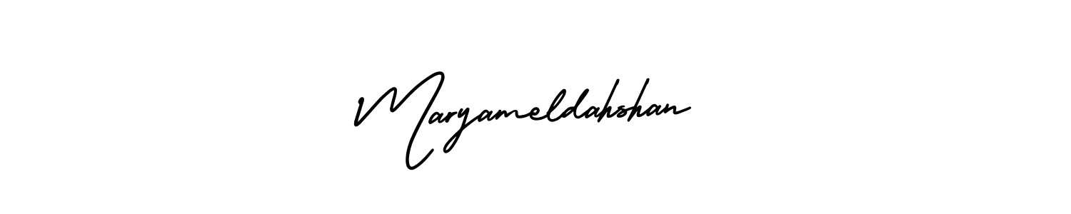 Similarly AmerikaSignatureDemo-Regular is the best handwritten signature design. Signature creator online .You can use it as an online autograph creator for name Maryameldahshan. Maryameldahshan signature style 3 images and pictures png