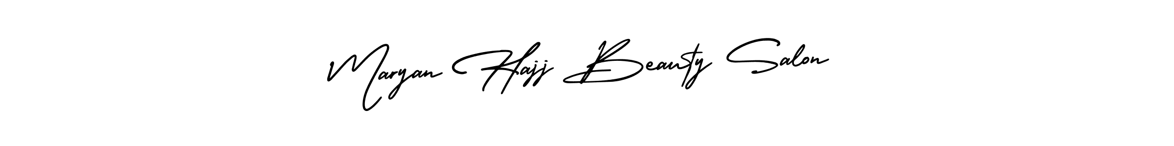 It looks lik you need a new signature style for name Maryan Hajj Beauty Salon. Design unique handwritten (AmerikaSignatureDemo-Regular) signature with our free signature maker in just a few clicks. Maryan Hajj Beauty Salon signature style 3 images and pictures png