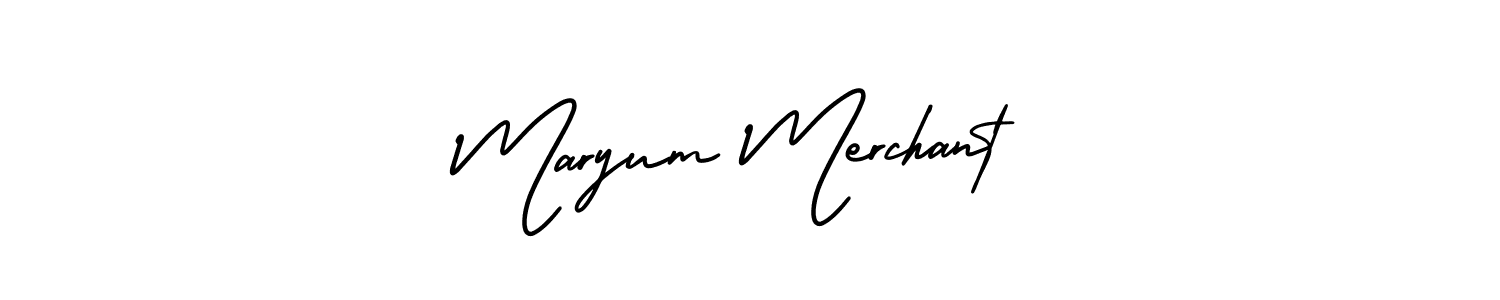 How to make Maryum Merchant name signature. Use AmerikaSignatureDemo-Regular style for creating short signs online. This is the latest handwritten sign. Maryum Merchant signature style 3 images and pictures png