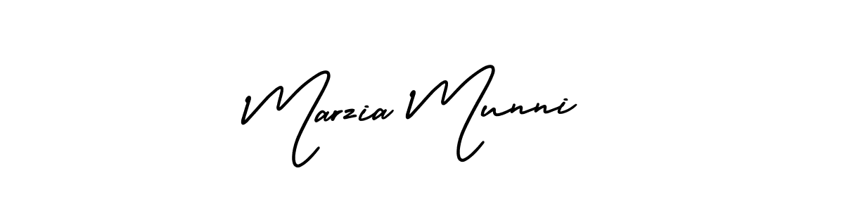 How to make Marzia Munni name signature. Use AmerikaSignatureDemo-Regular style for creating short signs online. This is the latest handwritten sign. Marzia Munni signature style 3 images and pictures png