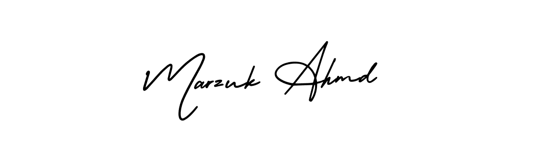 The best way (AmerikaSignatureDemo-Regular) to make a short signature is to pick only two or three words in your name. The name Marzuk Ahmd include a total of six letters. For converting this name. Marzuk Ahmd signature style 3 images and pictures png