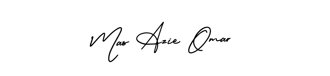 This is the best signature style for the Mas Azie Omar name. Also you like these signature font (AmerikaSignatureDemo-Regular). Mix name signature. Mas Azie Omar signature style 3 images and pictures png