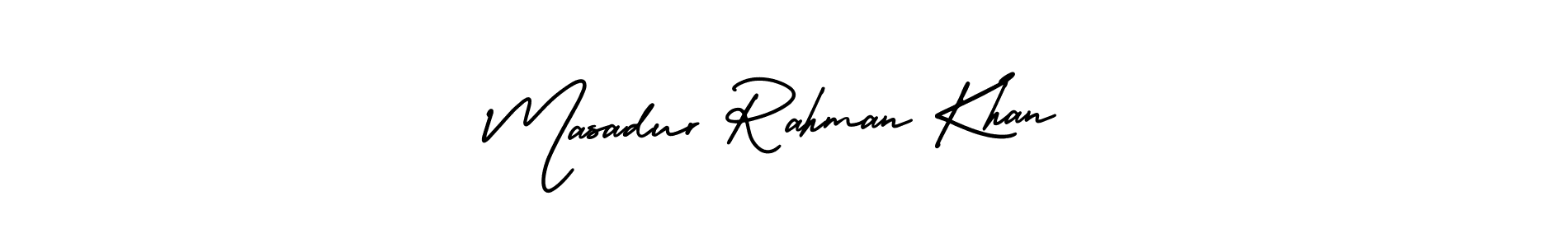 You should practise on your own different ways (AmerikaSignatureDemo-Regular) to write your name (Masadur Rahman Khan) in signature. don't let someone else do it for you. Masadur Rahman Khan signature style 3 images and pictures png