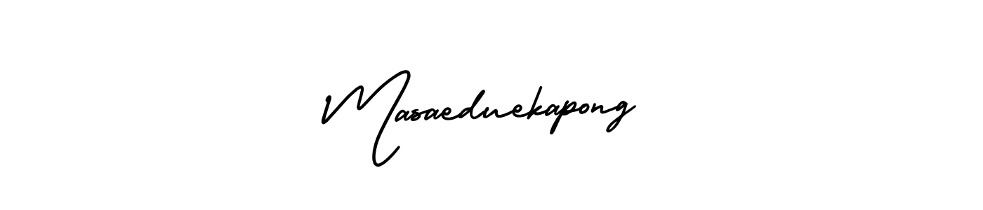 How to make Masaeduekapong signature? AmerikaSignatureDemo-Regular is a professional autograph style. Create handwritten signature for Masaeduekapong name. Masaeduekapong signature style 3 images and pictures png