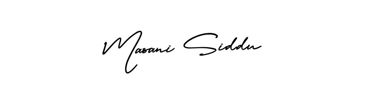 The best way (AmerikaSignatureDemo-Regular) to make a short signature is to pick only two or three words in your name. The name Masani Siddu include a total of six letters. For converting this name. Masani Siddu signature style 3 images and pictures png