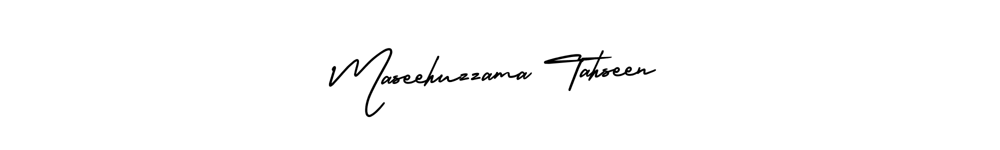 Design your own signature with our free online signature maker. With this signature software, you can create a handwritten (AmerikaSignatureDemo-Regular) signature for name Maseehuzzama Tahseen. Maseehuzzama Tahseen signature style 3 images and pictures png