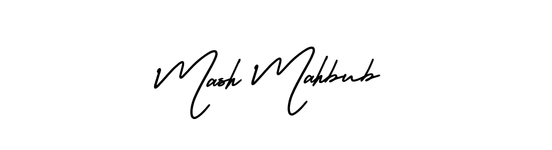 Use a signature maker to create a handwritten signature online. With this signature software, you can design (AmerikaSignatureDemo-Regular) your own signature for name Mash Mahbub. Mash Mahbub signature style 3 images and pictures png