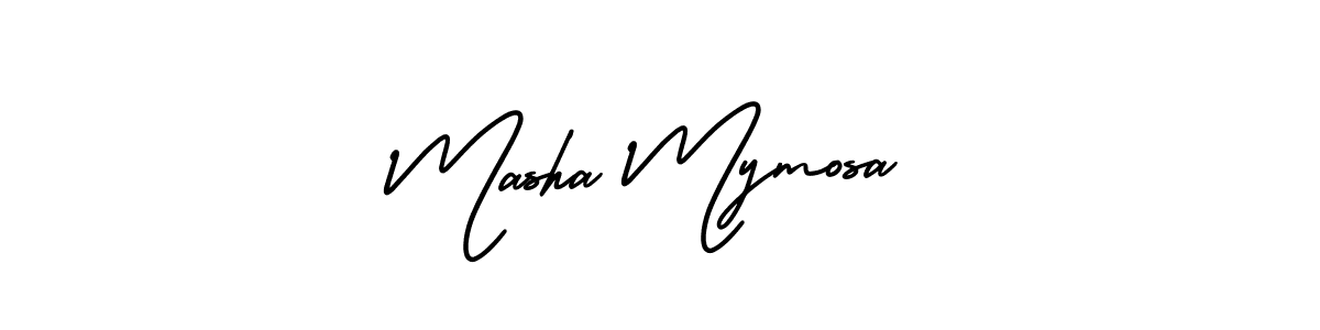 How to make Masha Mymosa name signature. Use AmerikaSignatureDemo-Regular style for creating short signs online. This is the latest handwritten sign. Masha Mymosa signature style 3 images and pictures png