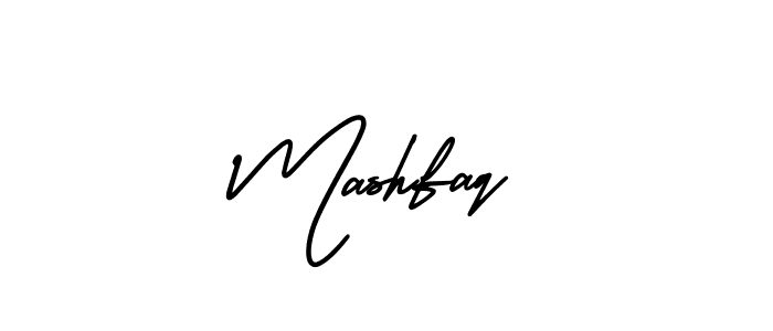 Mashfaq stylish signature style. Best Handwritten Sign (AmerikaSignatureDemo-Regular) for my name. Handwritten Signature Collection Ideas for my name Mashfaq. Mashfaq signature style 3 images and pictures png