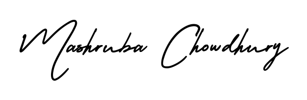 Get an exclusive digital autograph for Mashruba Chowdhury. The AmerikaSignatureDemo-Regular typeface captures the charm of real penmanship on paper. Mashruba Chowdhury signature style 3 images and pictures png