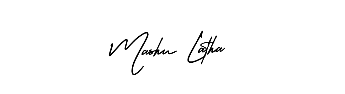 It looks lik you need a new signature style for name Mashu Latha. Design unique handwritten (AmerikaSignatureDemo-Regular) signature with our free signature maker in just a few clicks. Mashu Latha signature style 3 images and pictures png
