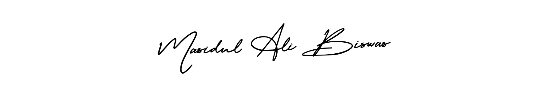 You should practise on your own different ways (AmerikaSignatureDemo-Regular) to write your name (Masidul Ali Biswas) in signature. don't let someone else do it for you. Masidul Ali Biswas signature style 3 images and pictures png