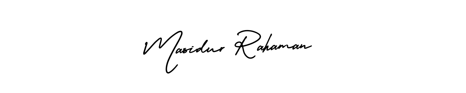 Design your own signature with our free online signature maker. With this signature software, you can create a handwritten (AmerikaSignatureDemo-Regular) signature for name Masidur Rahaman. Masidur Rahaman signature style 3 images and pictures png