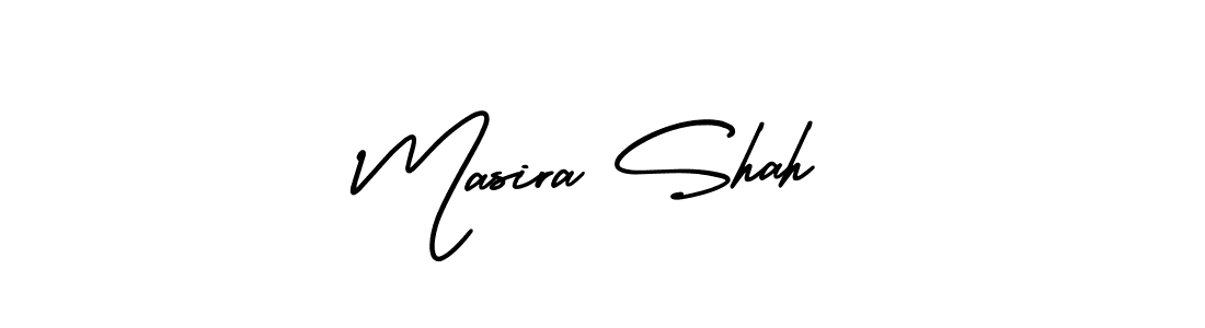 This is the best signature style for the Masira Shah name. Also you like these signature font (AmerikaSignatureDemo-Regular). Mix name signature. Masira Shah signature style 3 images and pictures png