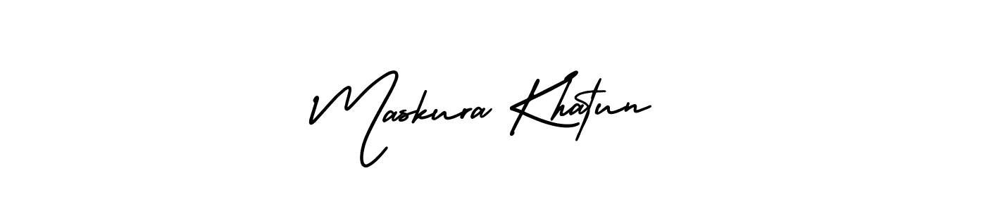 Make a beautiful signature design for name Maskura Khatun. With this signature (AmerikaSignatureDemo-Regular) style, you can create a handwritten signature for free. Maskura Khatun signature style 3 images and pictures png