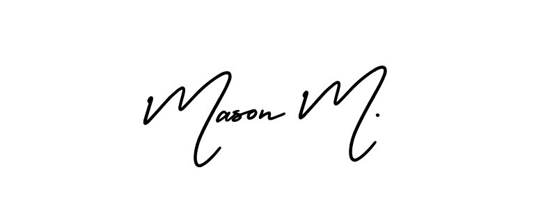 Use a signature maker to create a handwritten signature online. With this signature software, you can design (AmerikaSignatureDemo-Regular) your own signature for name Mason M.. Mason M. signature style 3 images and pictures png
