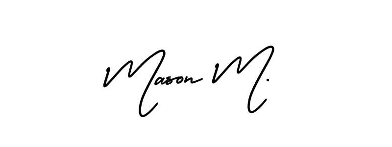 Design your own signature with our free online signature maker. With this signature software, you can create a handwritten (AmerikaSignatureDemo-Regular) signature for name Mason M.. Mason M. signature style 3 images and pictures png
