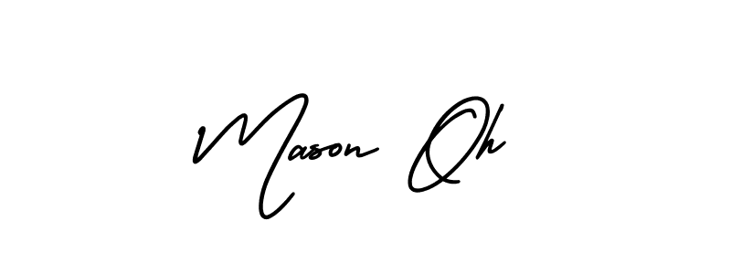 Create a beautiful signature design for name Mason Oh. With this signature (AmerikaSignatureDemo-Regular) fonts, you can make a handwritten signature for free. Mason Oh signature style 3 images and pictures png