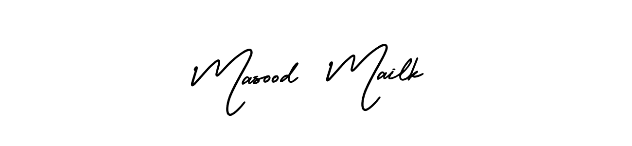 AmerikaSignatureDemo-Regular is a professional signature style that is perfect for those who want to add a touch of class to their signature. It is also a great choice for those who want to make their signature more unique. Get Masood  Mailk name to fancy signature for free. Masood  Mailk signature style 3 images and pictures png