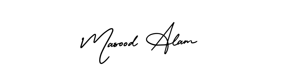 Use a signature maker to create a handwritten signature online. With this signature software, you can design (AmerikaSignatureDemo-Regular) your own signature for name Masood Alam. Masood Alam signature style 3 images and pictures png