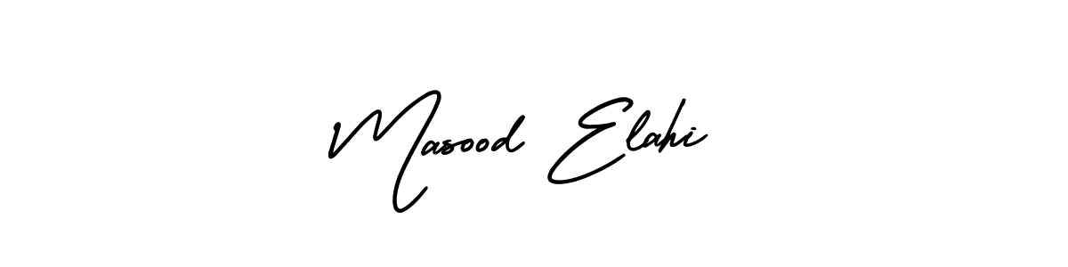 Masood Elahi stylish signature style. Best Handwritten Sign (AmerikaSignatureDemo-Regular) for my name. Handwritten Signature Collection Ideas for my name Masood Elahi. Masood Elahi signature style 3 images and pictures png